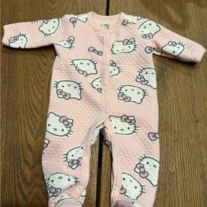 Hello Kitty Pink Quilted Footed One-Piece